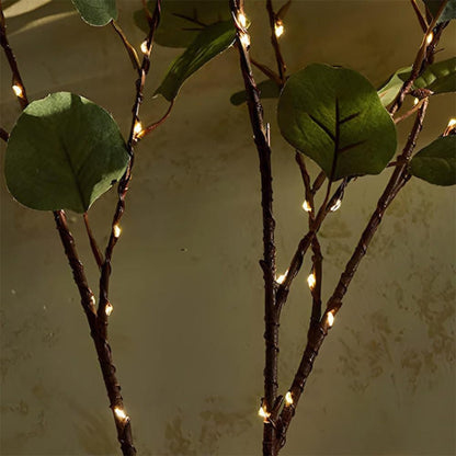 🌿Twinkling Tree Fairy Light Olive Vine🌿6FT 96 LED Fairy Lights Prelit - Battery Operated, Pre-lit Lighted Artificial Olive Garland with Timer for Christmas Fireplace Decorations (2pcs Pointed)