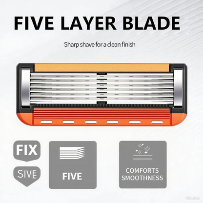 24/48-Piece Men's Razor Blade Replacement Set with Free Handle - Ultra Sharp Stainless Steel Blades for Smooth Shaving