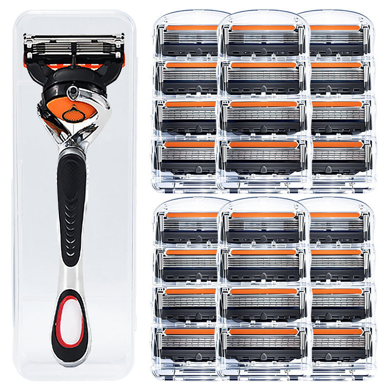 24/48-Piece Men's Razor Blade Replacement Set with Free Handle - Ultra Sharp Stainless Steel Blades for Smooth Shaving