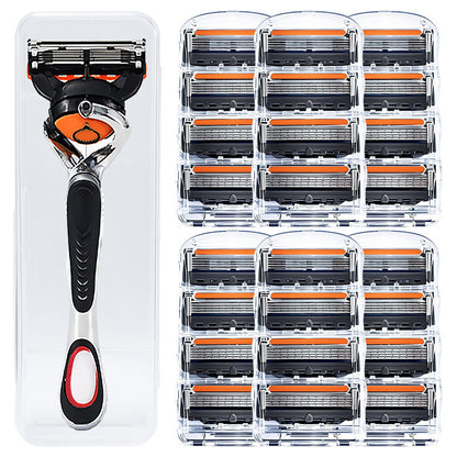 24/48-Piece Men's Razor Blade Replacement Set with Free Handle - Ultra Sharp Stainless Steel Blades for Smooth Shaving