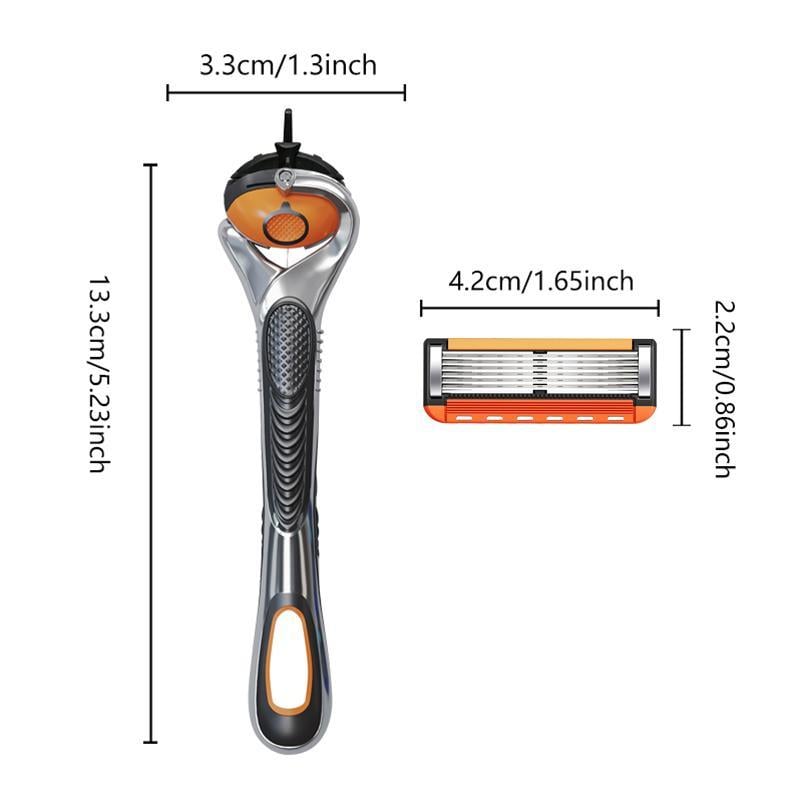 24/48-Piece Men's Razor Blade Replacement Set with Free Handle - Ultra Sharp Stainless Steel Blades for Smooth Shaving
